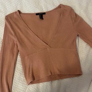 Pink/Beige Long Sleeve Top!